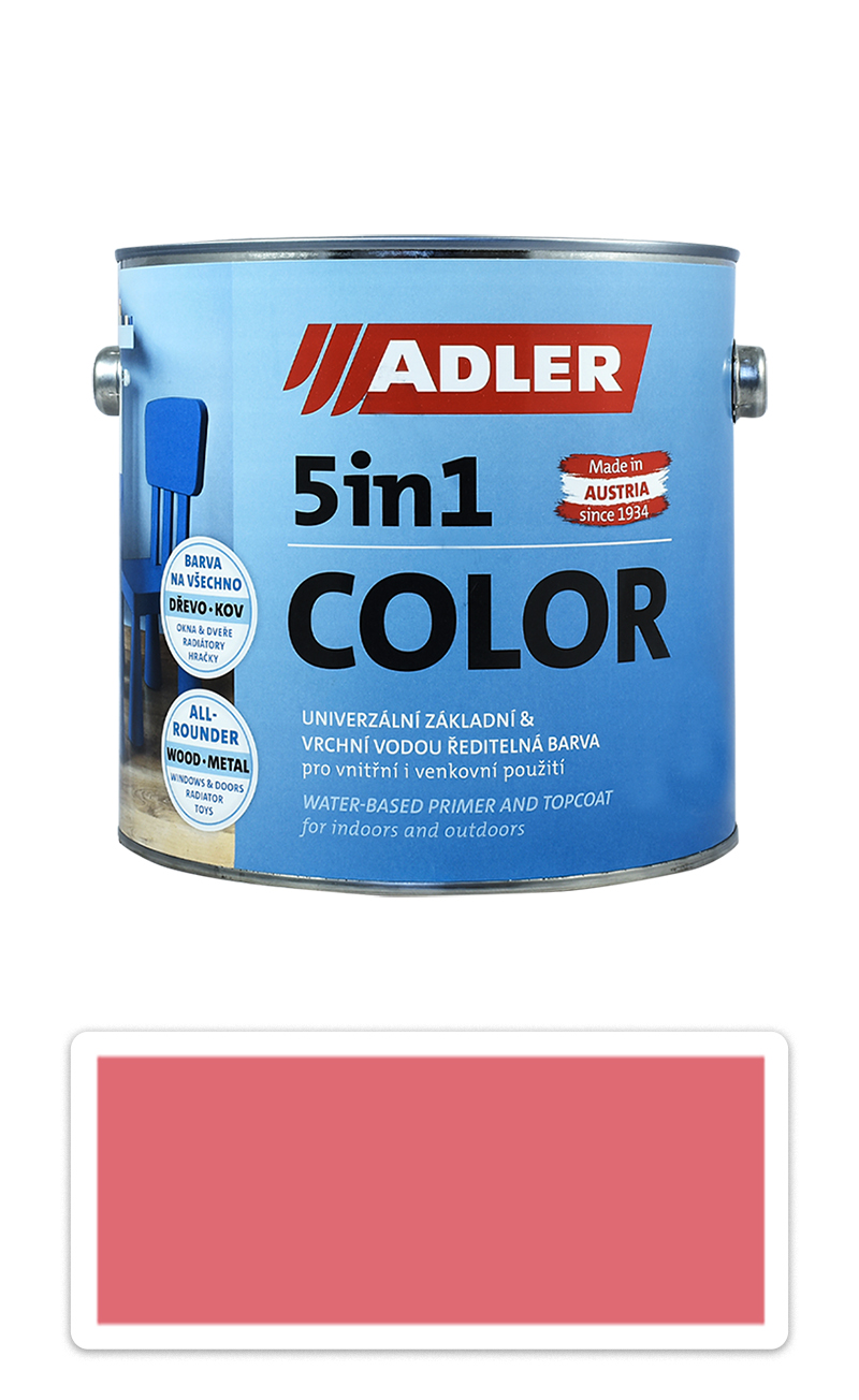 ADLER 5in1 Color - univerzální vodou ředitelná barva 2.5 l Altrosa / Starorůžová RAL 3014