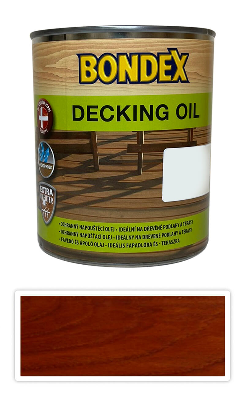 BONDEX Decking Oil - speciální napouštěcí olej 0.75 l Červený mahagon