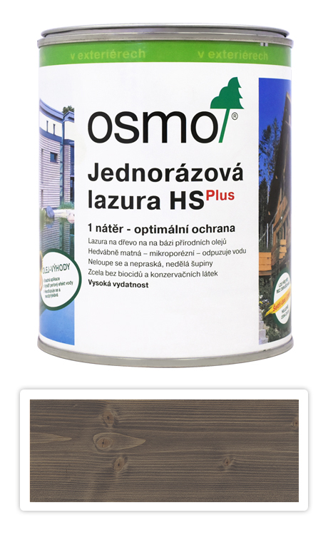 OSMO Jednorázová lazura HS 0.75 l Křemenně šedá 9207
