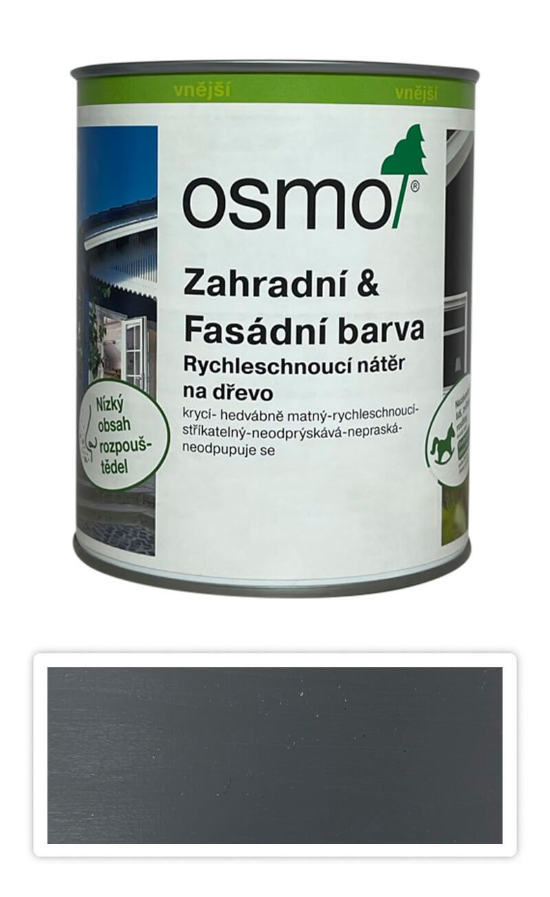 OSMO Zahradní a fasádní barva na dřevo 0.75 l Dopravní šedá A 7542