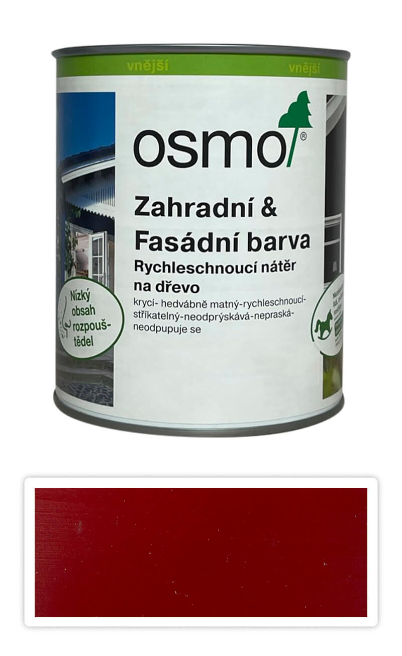 OSMO Zahradní a fasádní barva na dřevo 0.75 l Ohnivě červená 7530