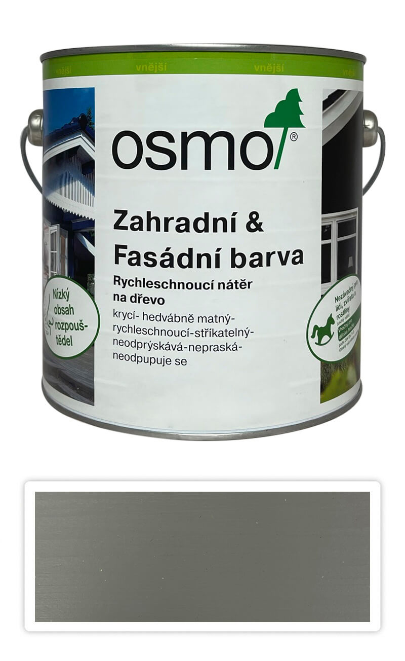OSMO Zahradní a fasádní barva na dřevo 2.5 l Achátově šedá 7738