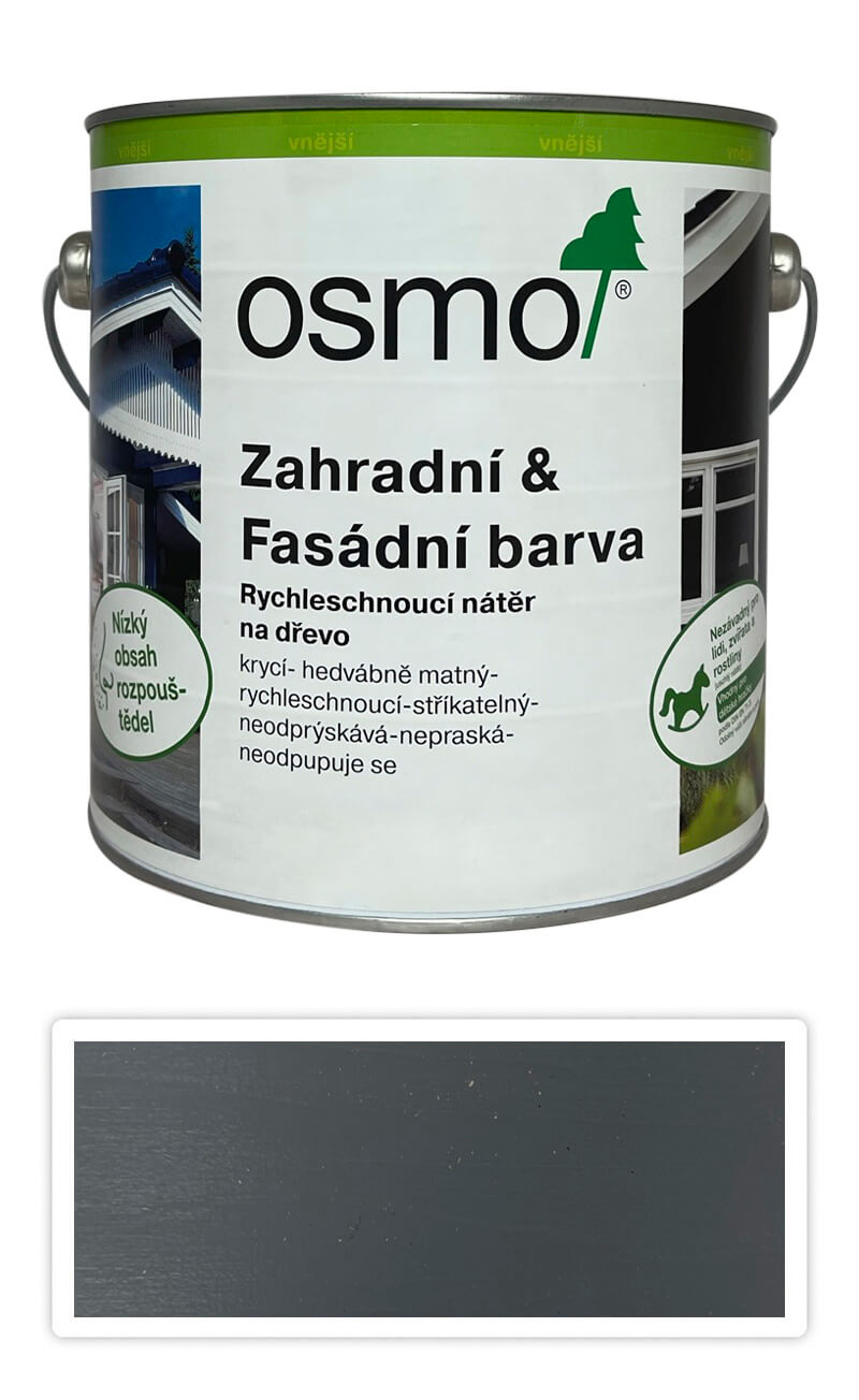 OSMO Zahradní a fasádní barva na dřevo 2.5 l Dopravní šedá A 7542