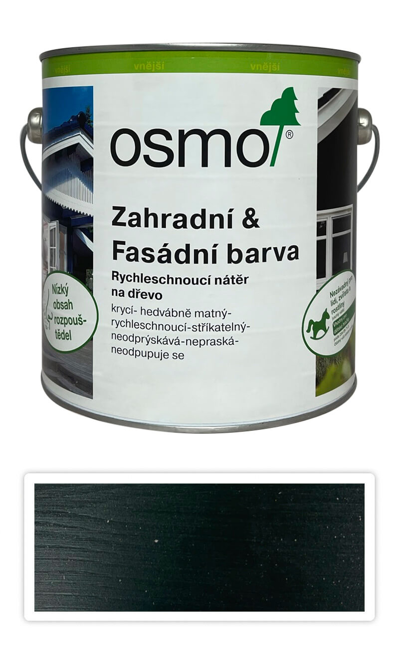 OSMO Zahradní a fasádní barva na dřevo 2.5 l Jedlově zelená 7283
