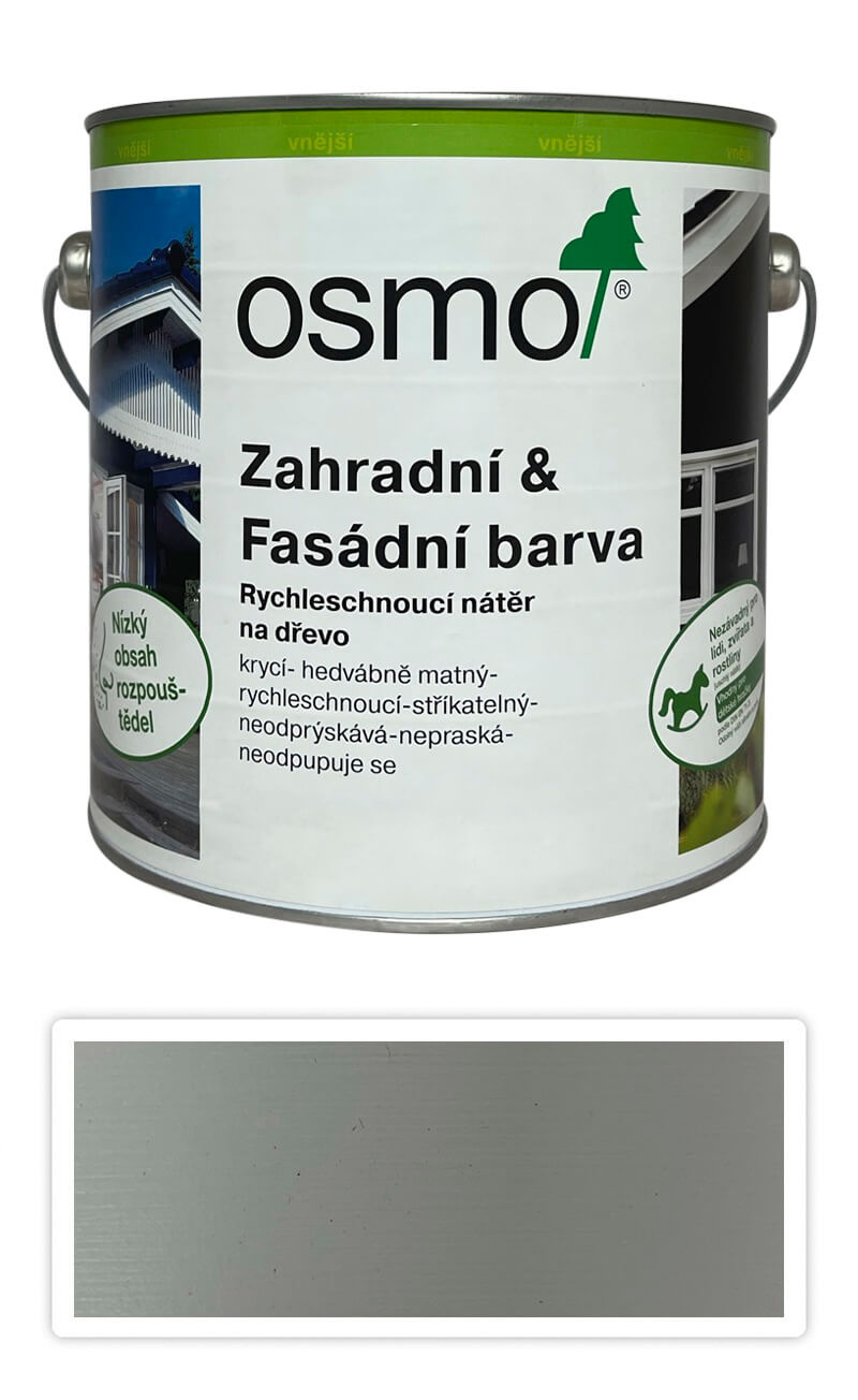 OSMO Zahradní a fasádní barva na dřevo 2.5 l Světle šedá 7535