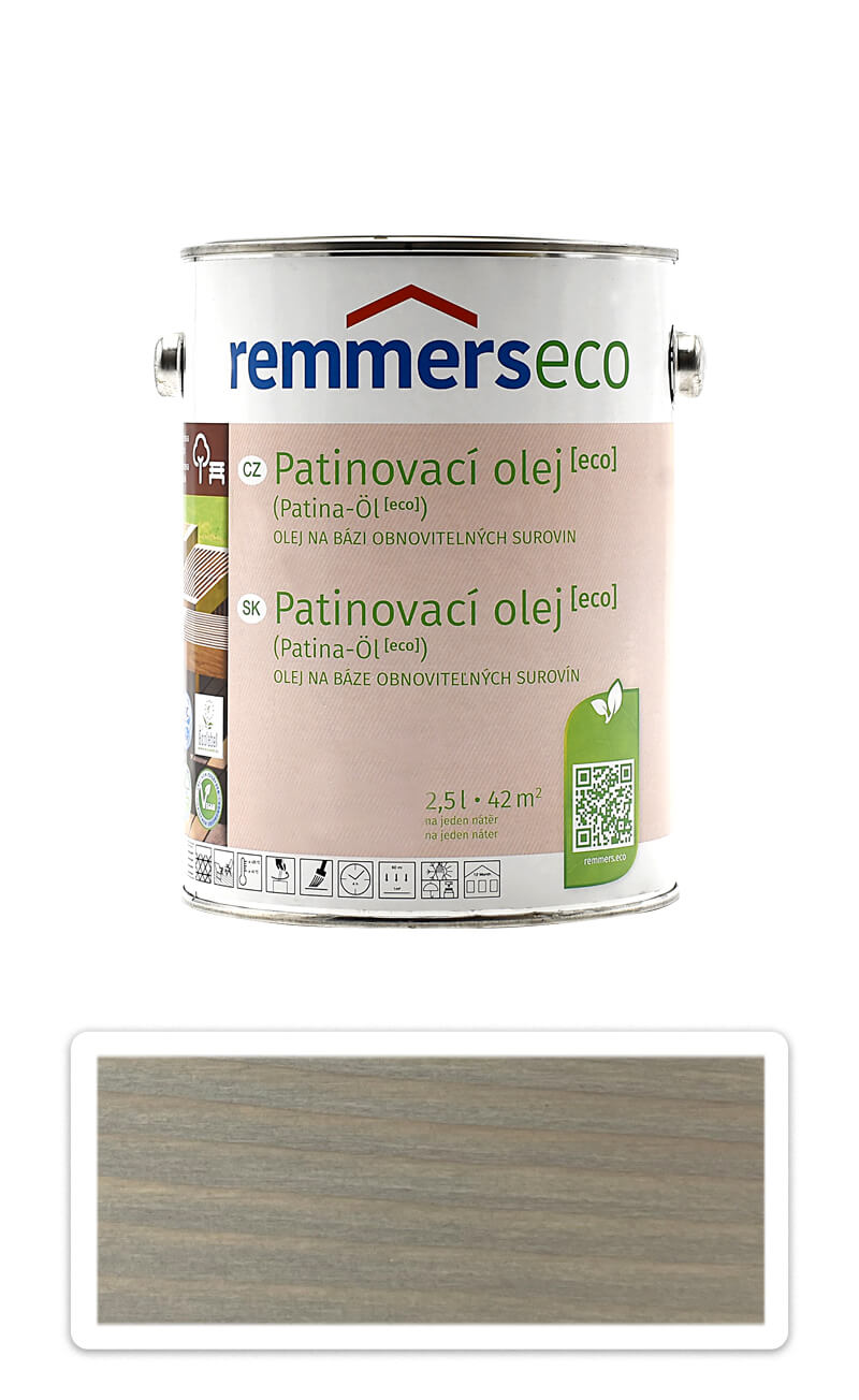 REMMERS Patinovací olej ECO - vodou ředitelný terasový olej 2.5 l Stříbřitě šedý
