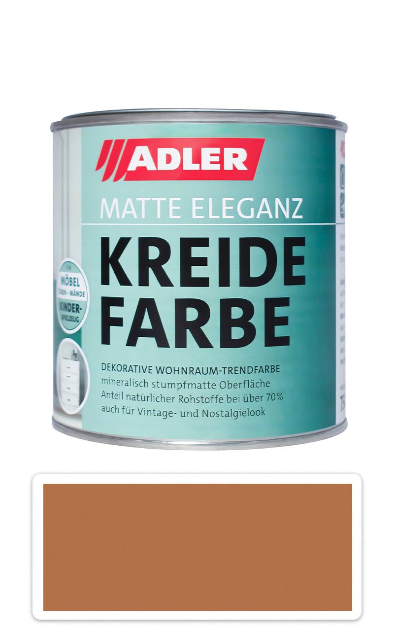 ADLER Kreidefarbe - univerzální vodou ředitelná křídová barva do interiéru 0.75 l Steinrötel