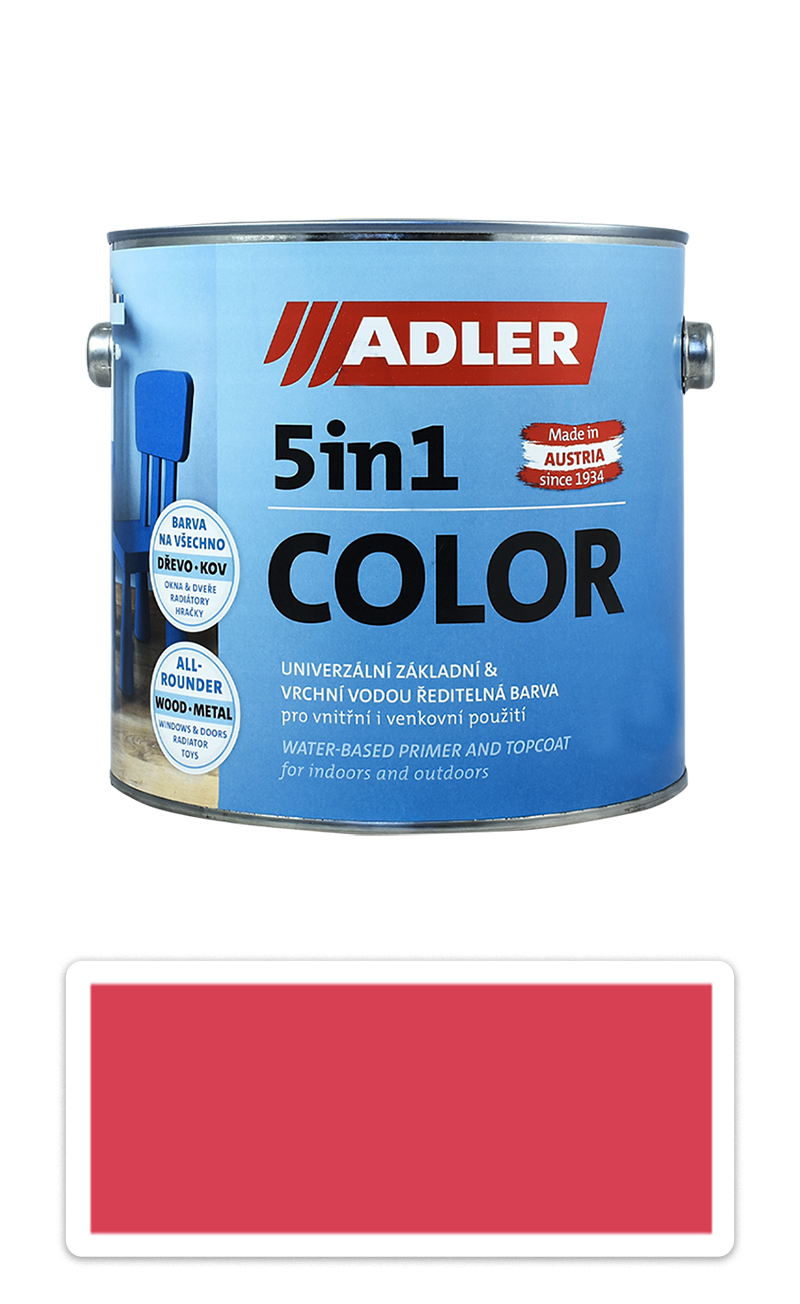 ADLER 5in1 Color - univerzální vodou ředitelná barva 2.5 l Rosé / Růžová RAL 3017
