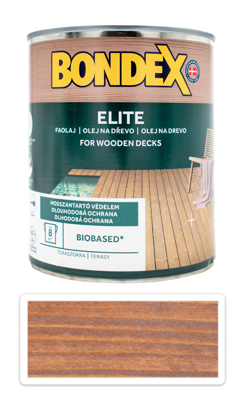 BONDEX Elite - odolný rychleschnoucí ochranný olej na dřevo v exteriéru 0.75 l Ořech