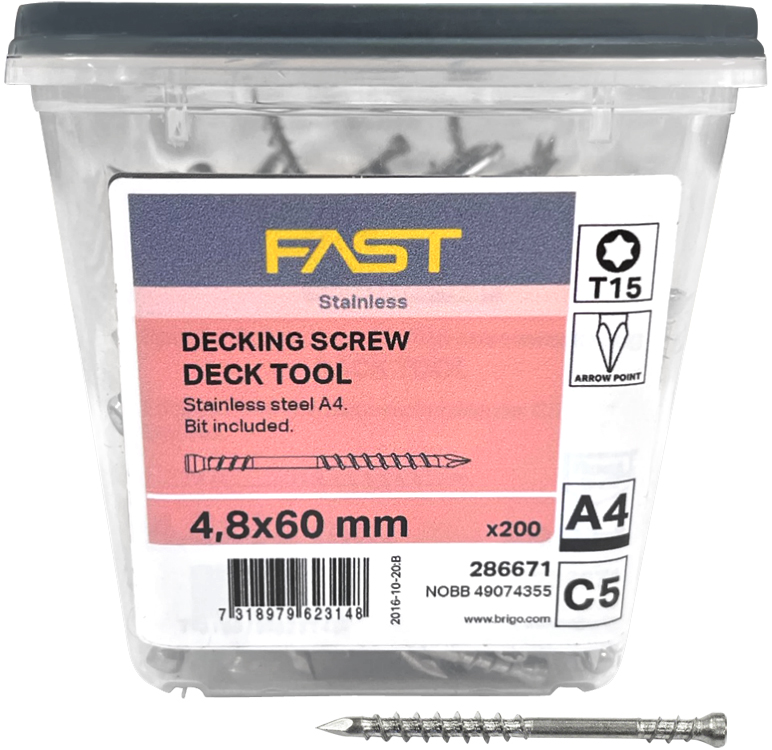 FAST Decking screw - terasové vruty Nerez A4