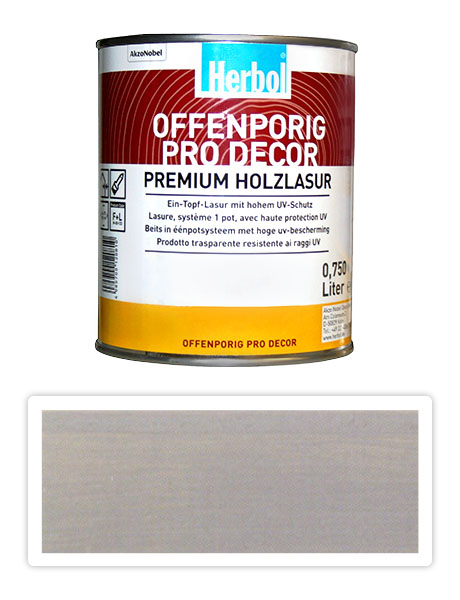 HERBOL Offenporig Pro Decor - univerzální lazura na dřevo 0.75 l Světle šedá
