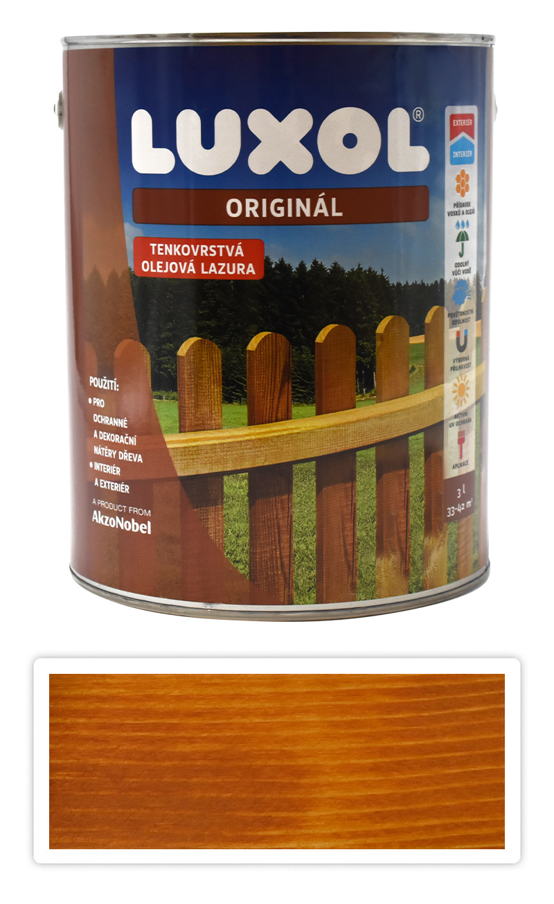 LUXOL Originál - dekorativní tenkovrstvá lazura na dřevo 3 l Oregonská pinie (20 % zdarma)
