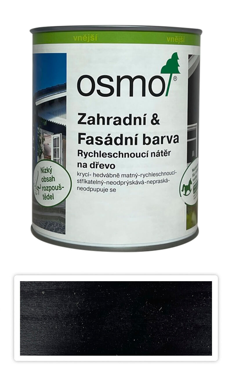 OSMO Zahradní a fasádní barva na dřevo 0.75 l Hluboce černá 7505