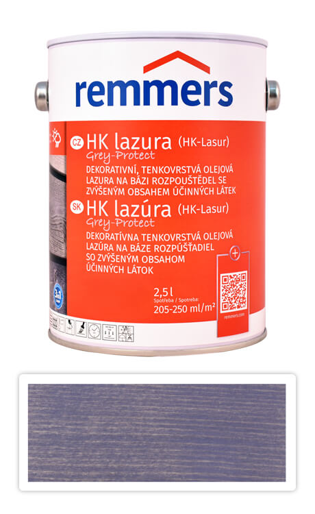 REMMERS HK lazura Grey Protect - ochranná lazura na dřevo pro exteriér 2.5 l Anthrazitgrau / Antracit FT 20928