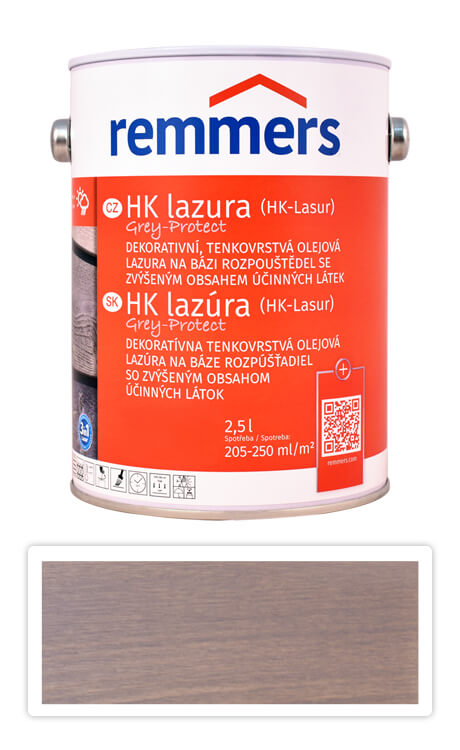REMMERS HK lazura Grey Protect - ochranná lazura na dřevo pro exteriér 2.5 l Lehmgrau / Jíl FT 20926