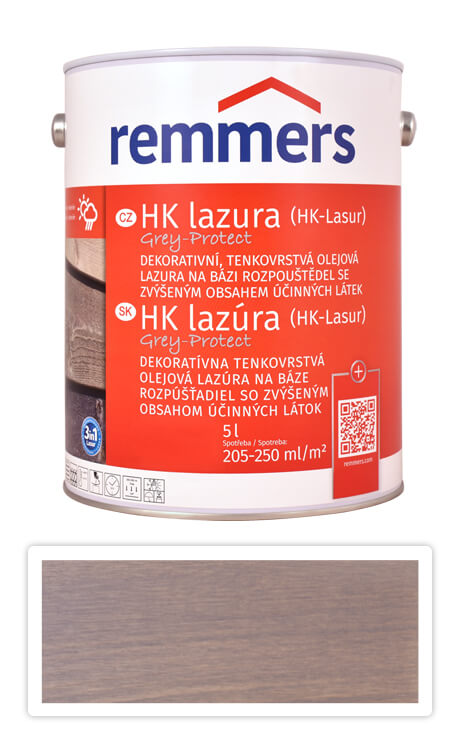 REMMERS HK lazura Grey Protect - ochranná lazura na dřevo pro exteriér 5 l Lehmgrau / Jíl FT 20926