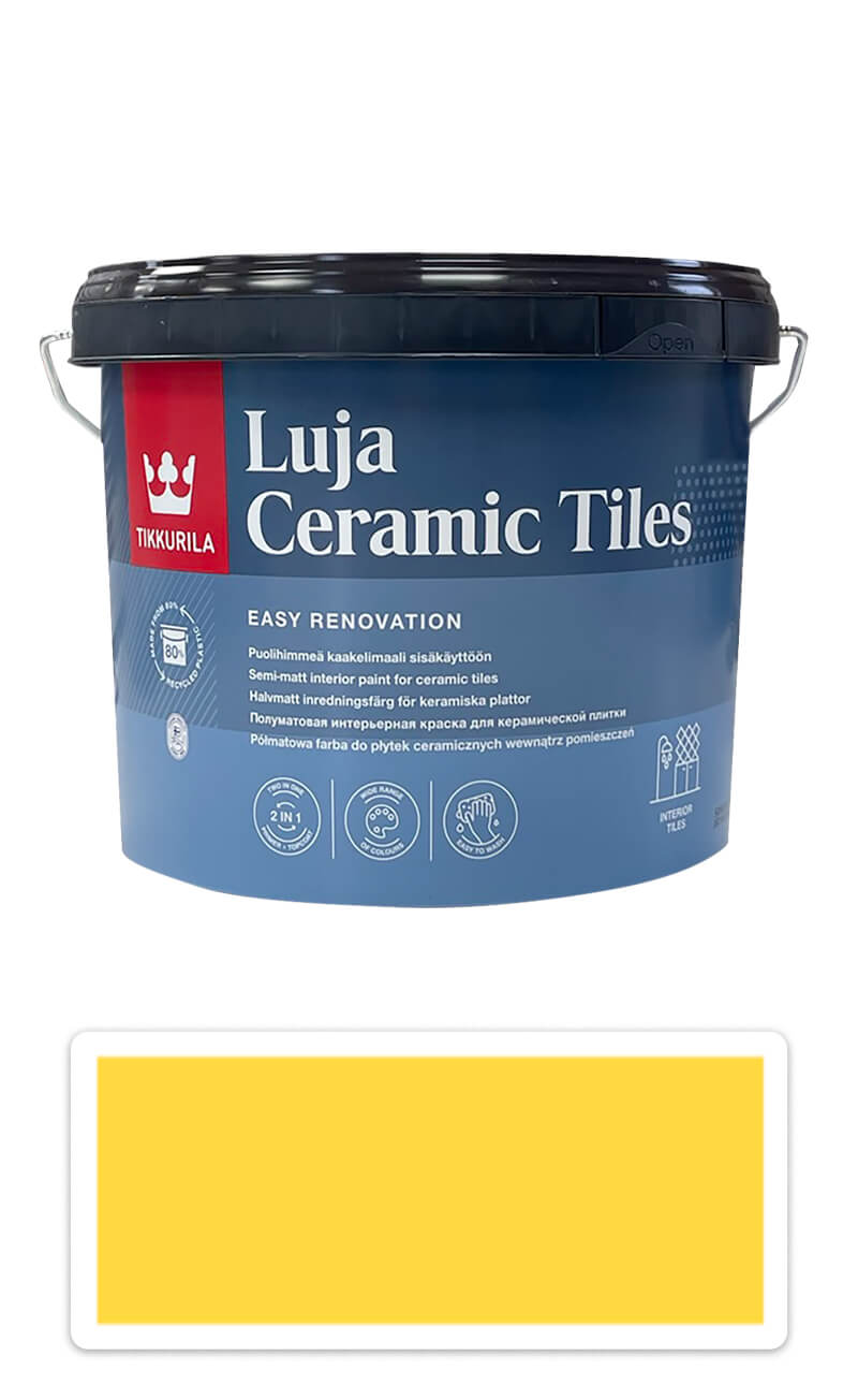 TIKKURILA Luja Ceramic Tiles - barva na keramické obklady 2.7 l Zinkgelb / Zinkově žlutá RAL 1018