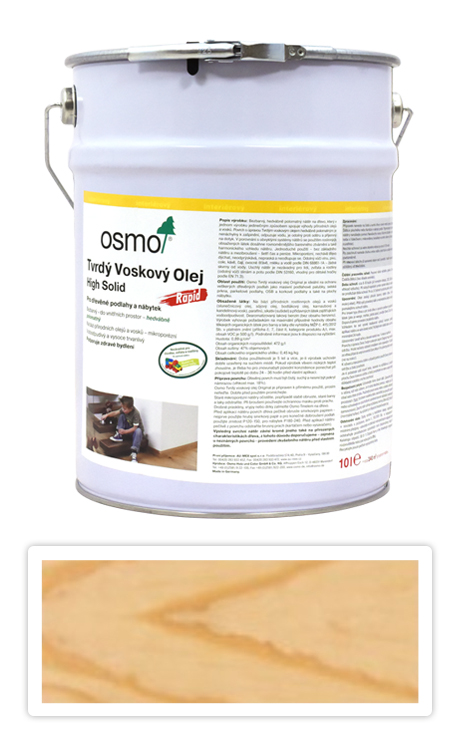 Tvrdý voskový olej OSMO RAPID 10l Bezbarvý polomatný